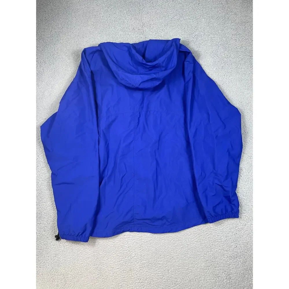 Vintage L.L. Bean Mens Size XL Reg Windbreaker Pullover Hoodie 1/4 Zip Blue